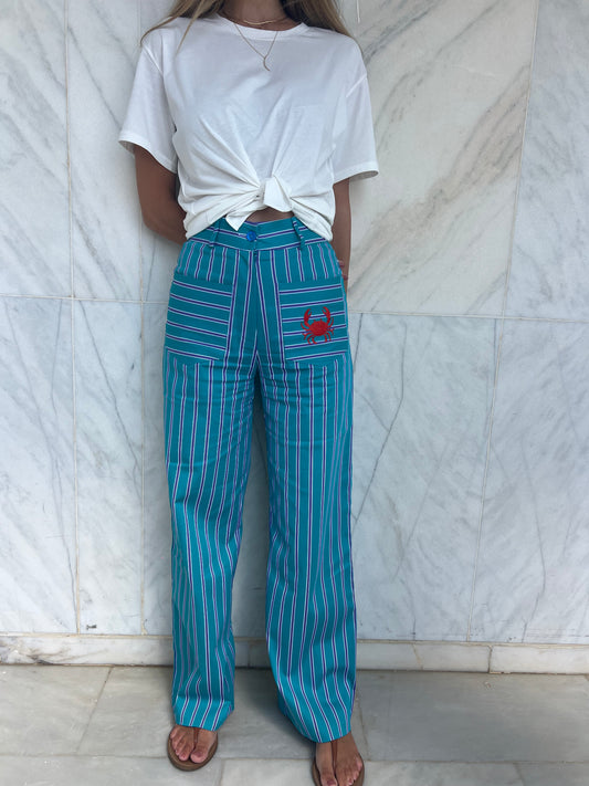 Celina Striped Crab Pants