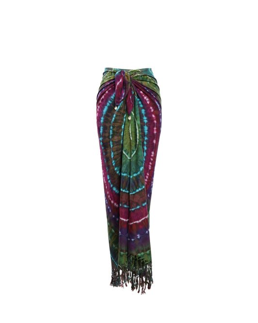 Purple Earth Tie Dye Fringe Stella sarong