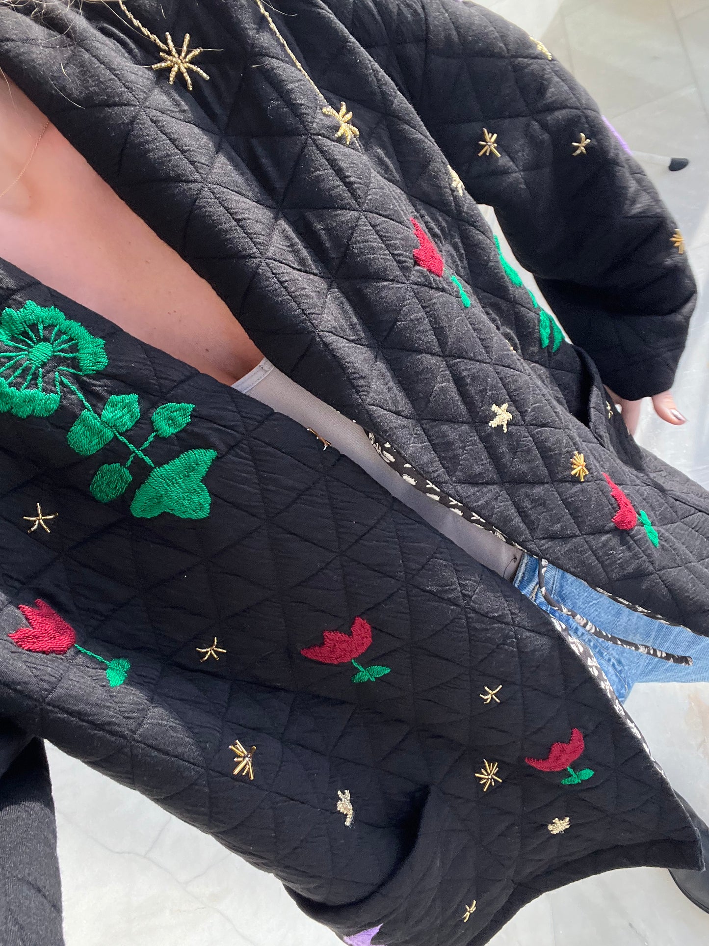 Embroidered Celine Puffer Jacket