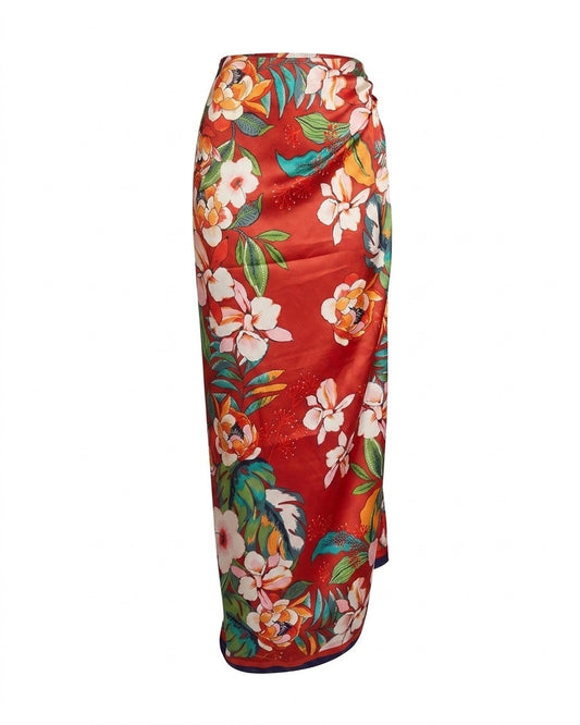 Red floral bella Sarong