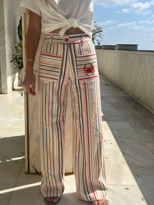 Celina Striped Crab Pants