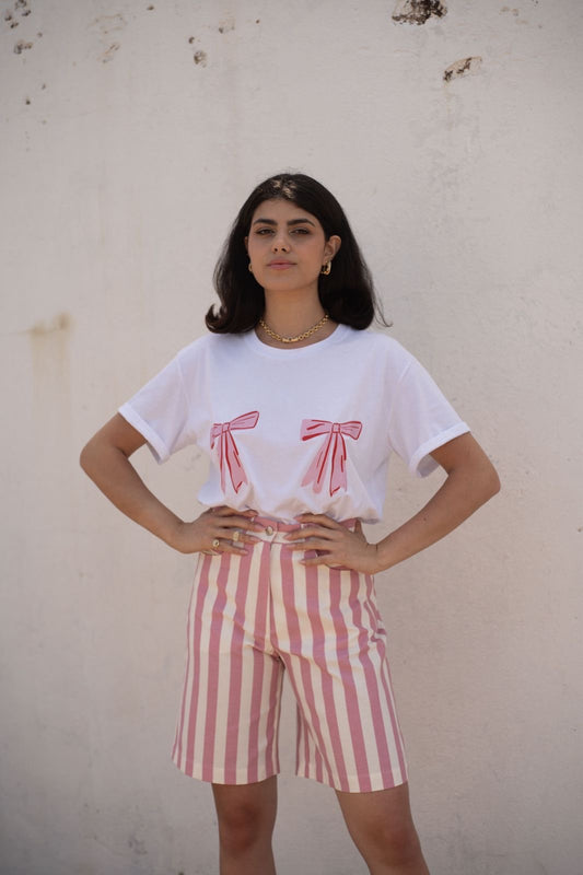 X Rana Bow Tshirt - Pink