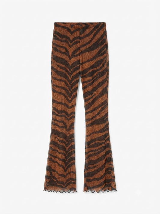 Mesh Flare Pants Tiger