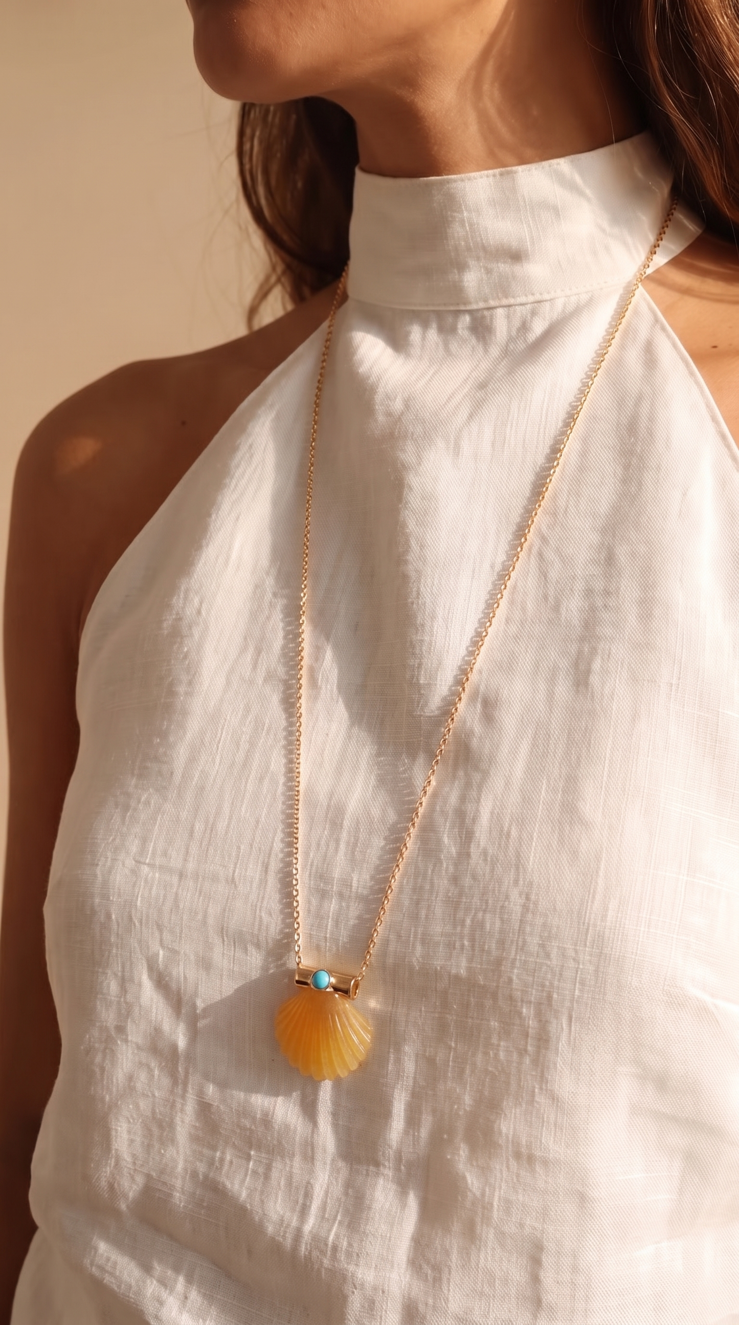 X L’Atelier Nawbar mini shell necklace - Amber