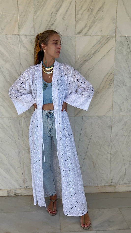 Summer Broderie Kimono