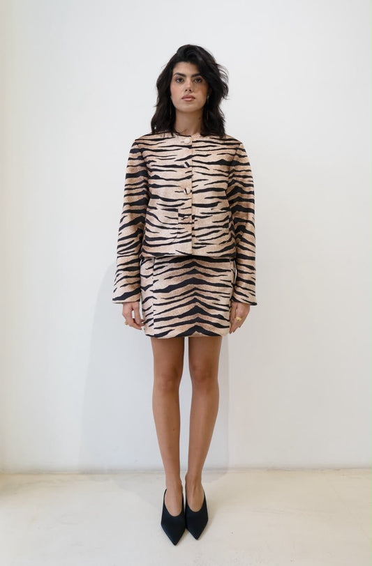 X Rana Skirt - Tiger Black - styling and detail view