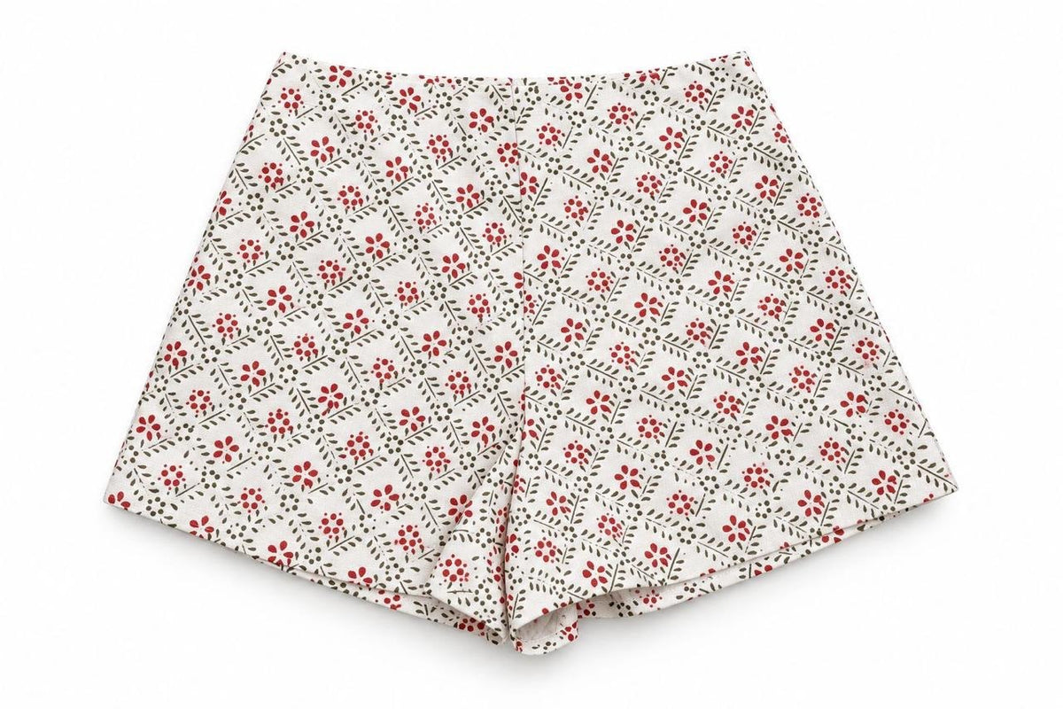 X Rana Mini Shorts - Geometric green - product view