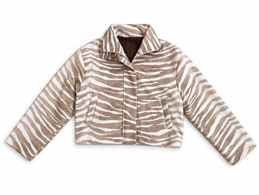 X Rana Bomber  Jacket - Zebra White - product view