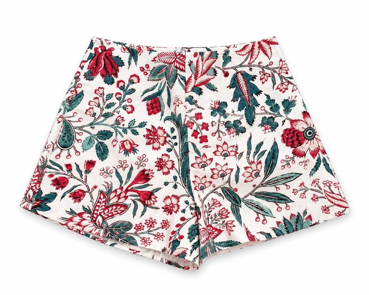 X Rana Mini Shorts - Pomegranate print - product view