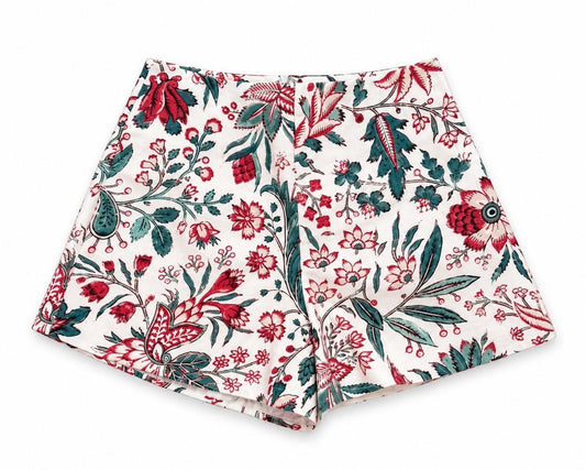 X Rana Mini Shorts - Pomegranate print - product view