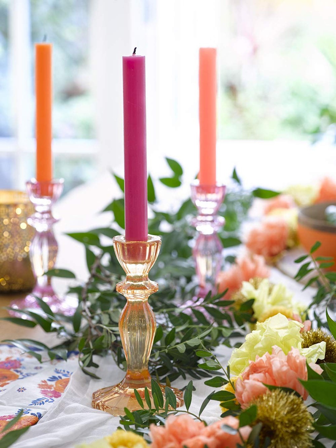 Boho Glass Candle Holder